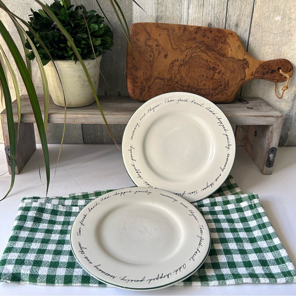 🌴Vintage Gibson “Herb Garden” Bread Plates | Set of Two